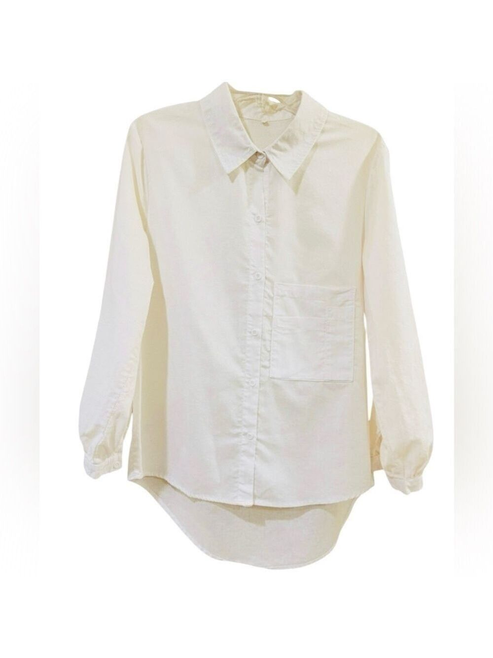 White Button Down Blouse Women Size Small